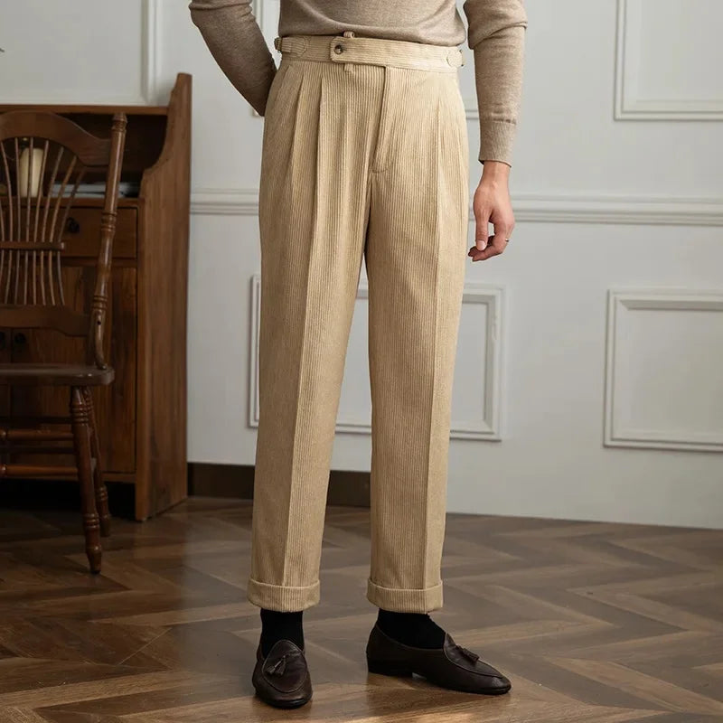 Stratton Corduroy Trousers - Pleated Men's Cords
