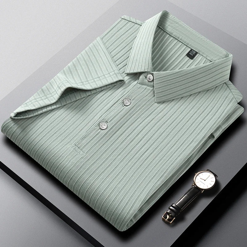 Cavill Polo Shirt - Textured Stripe Men's Polo