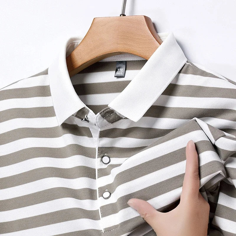 Broughton Striped Cotton Polo - Men's Polo Shirt