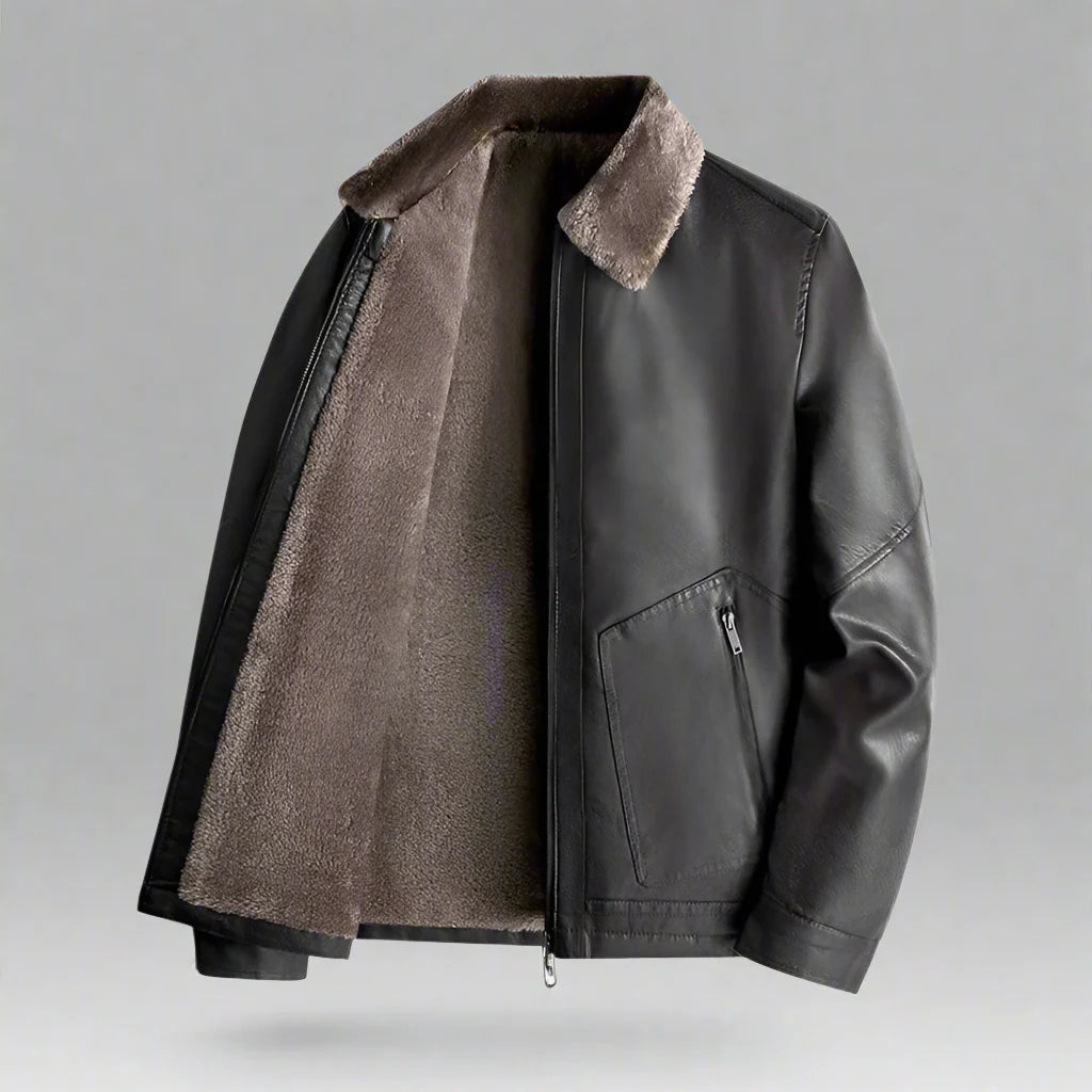Cavalier Leather Jacket - Fleece Lined Men's Jacket