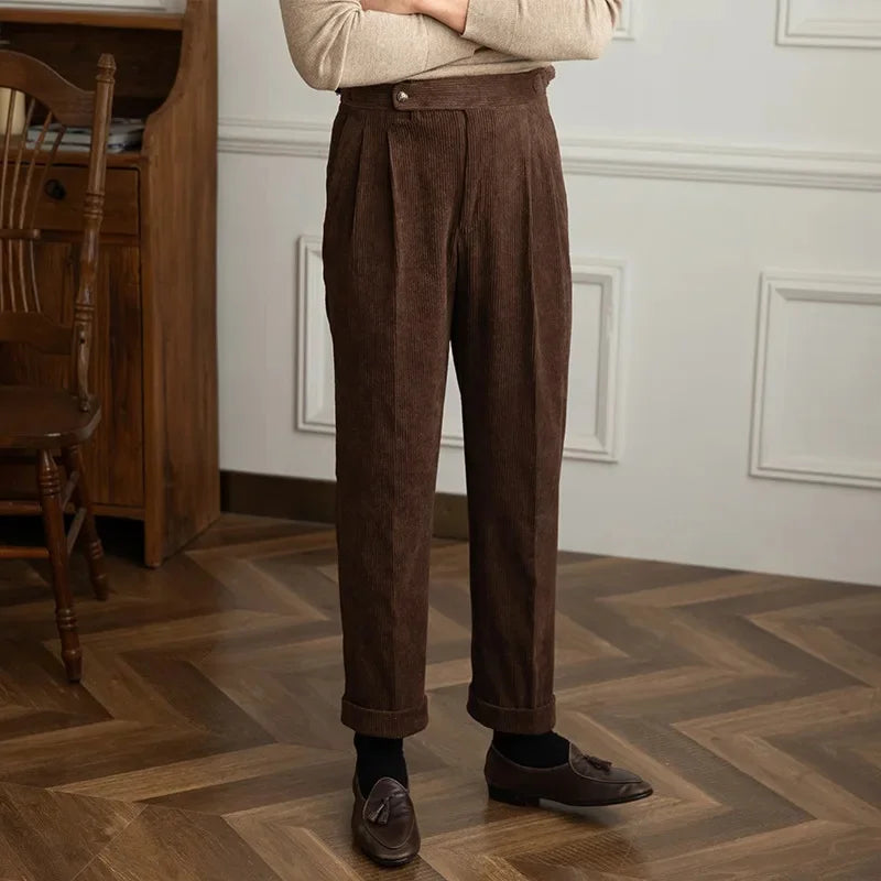 Stratton Corduroy Trousers - Pleated Men's Cords