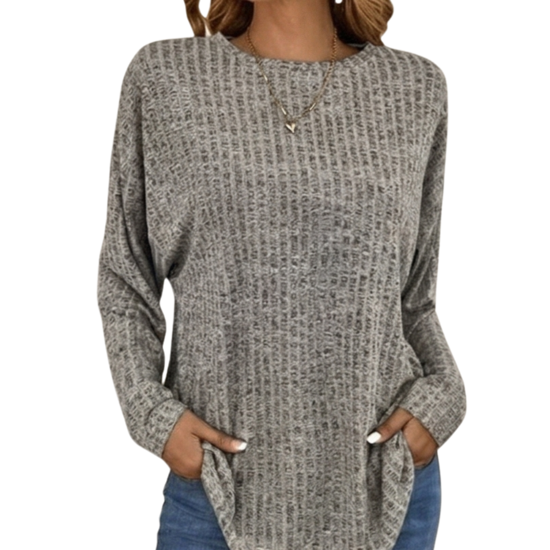 Wovelle - Waffle Knit Oversized Women's Sweater
