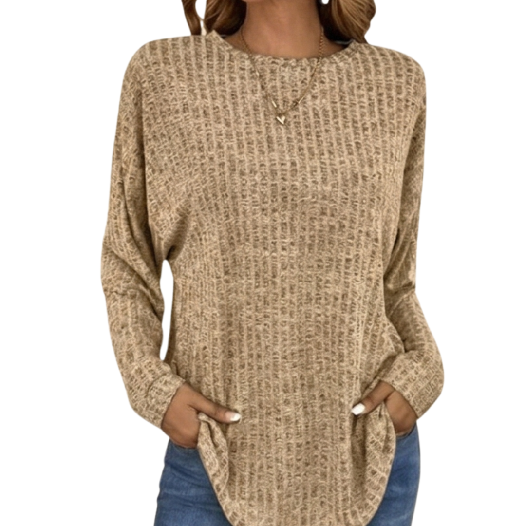 Wovelle - Waffle Knit Oversized Women's Sweater