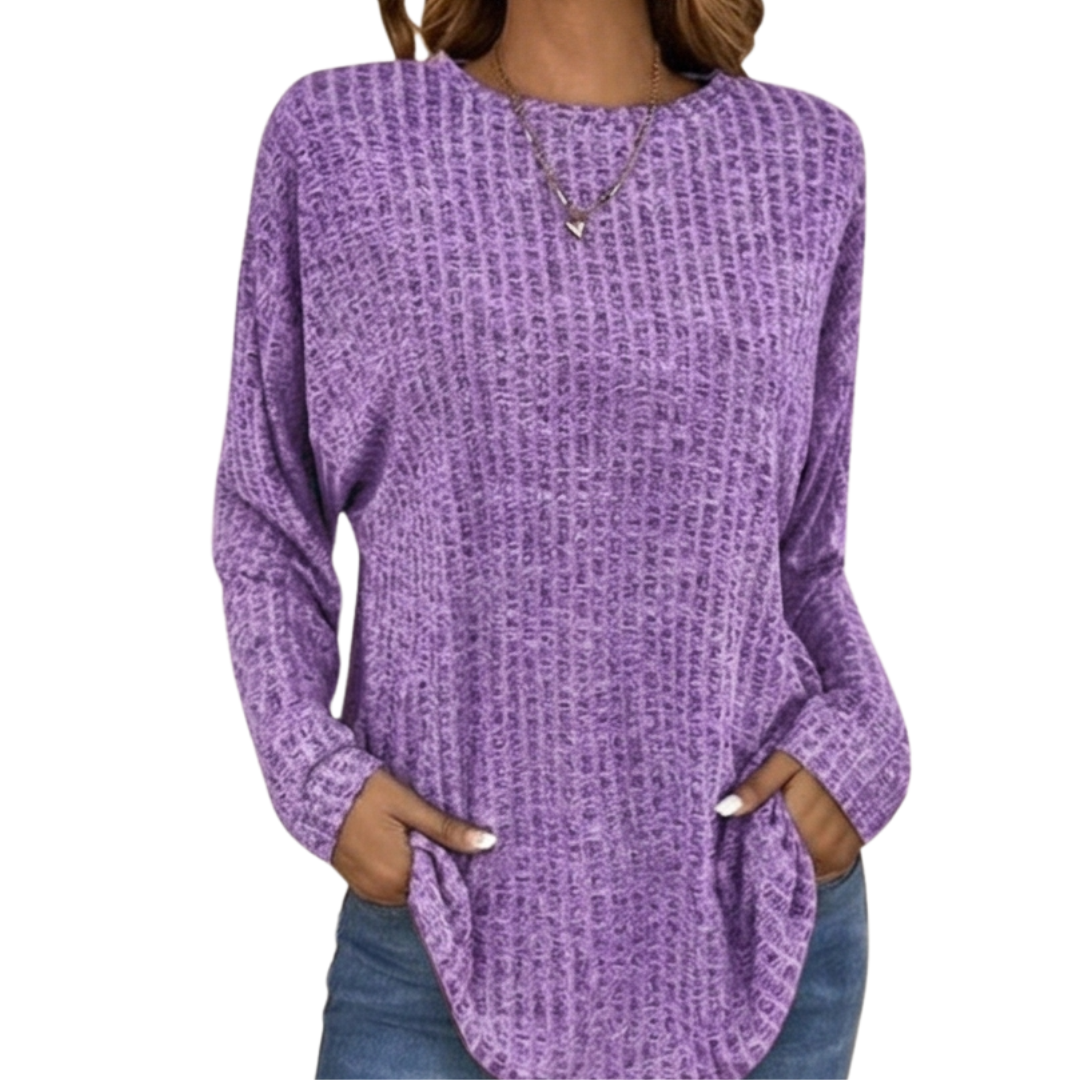 Wovelle - Waffle Knit Oversized Women's Sweater
