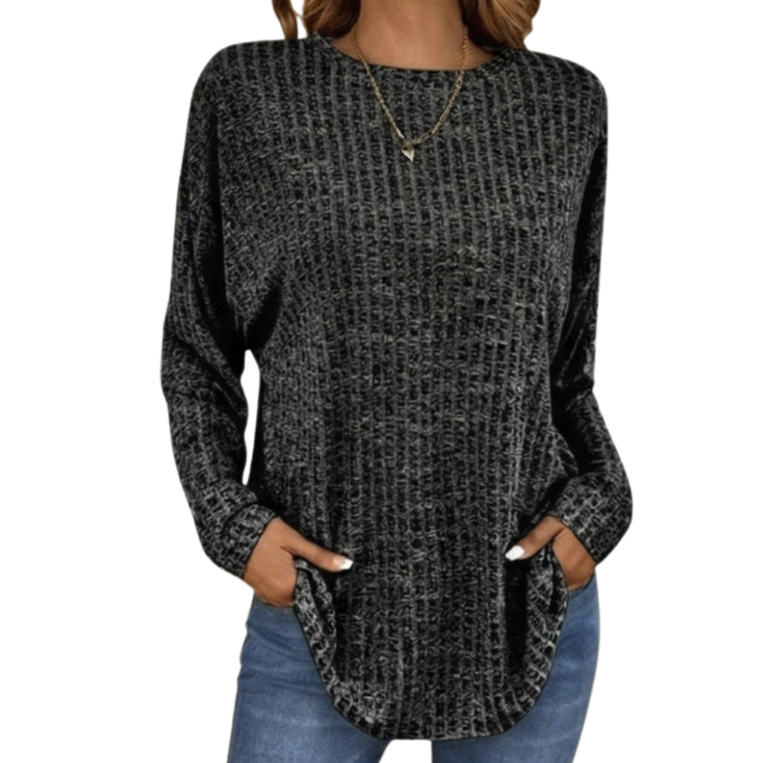Wovelle - Waffle Knit Oversized Women's Sweater