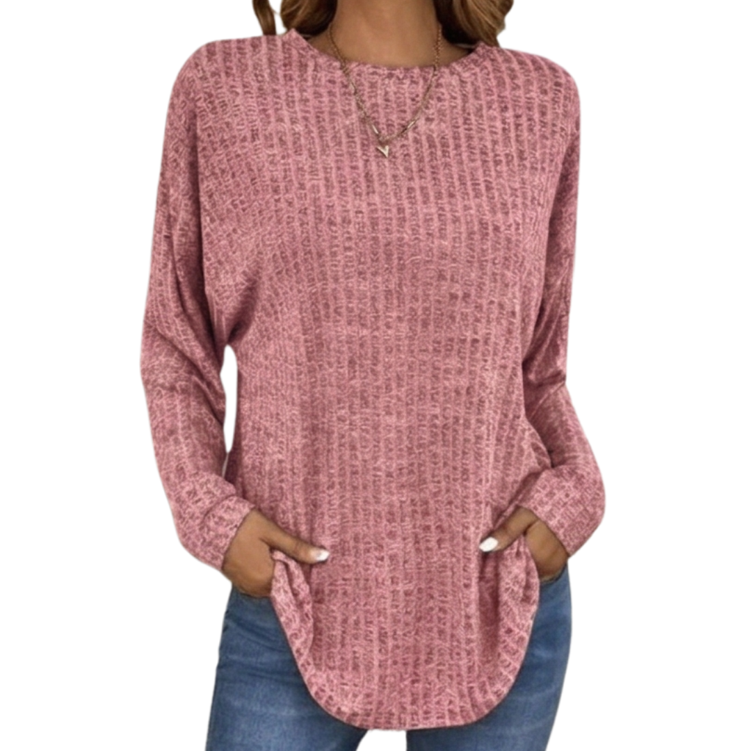 Wovelle - Waffle Knit Oversized Women's Sweater