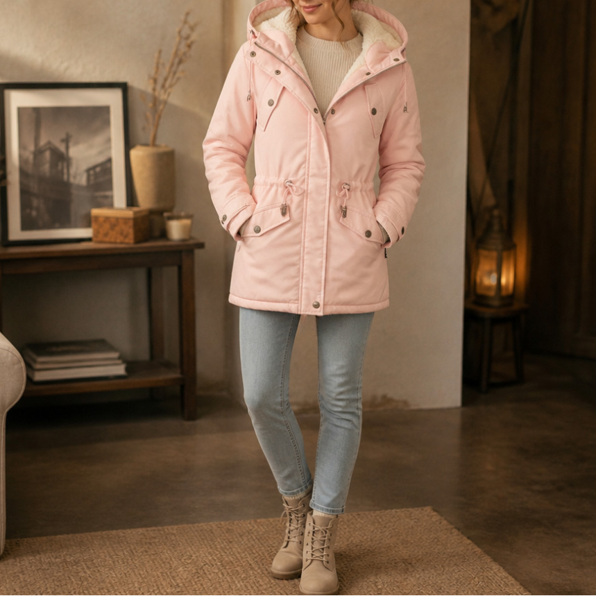 Warmbella Fleece-Lined Padded Parka - Women's Hooded Coat