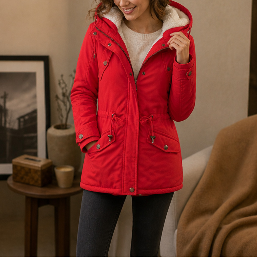 Warmbella Fleece-Lined Padded Parka - Women's Hooded Coat