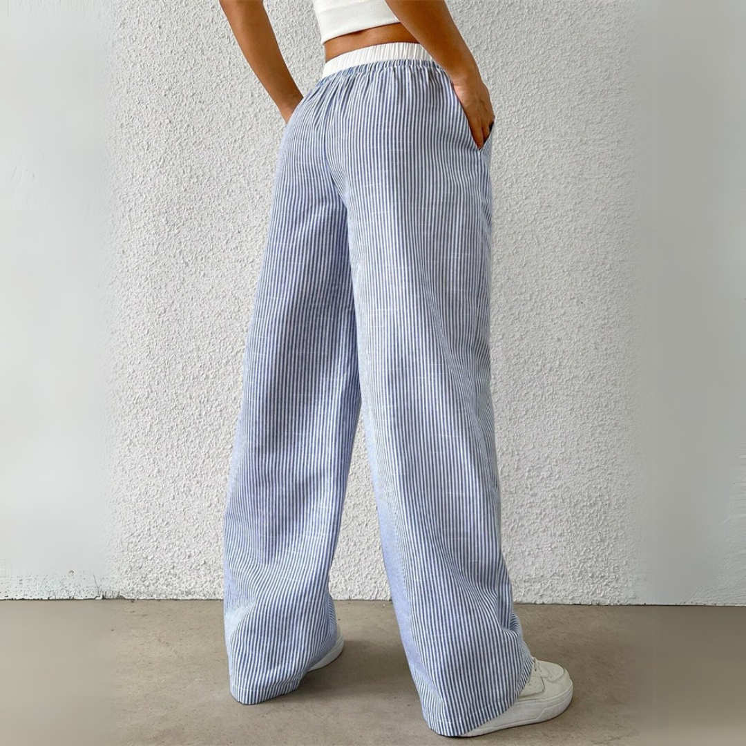 Serena Wide Leg Pants - Pinstripe Men's Trousers