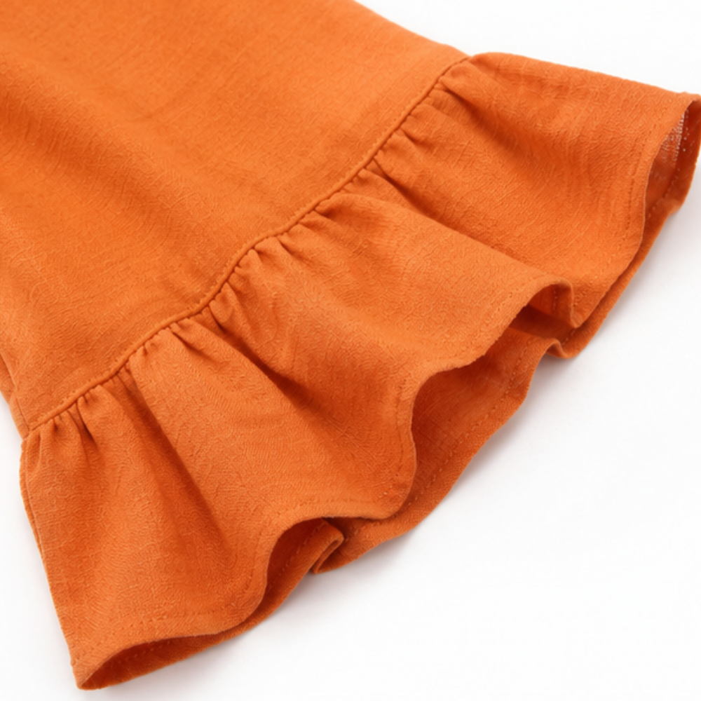 Laurelle - V-Neck Ruffle Sleeve Women's Button Blouse