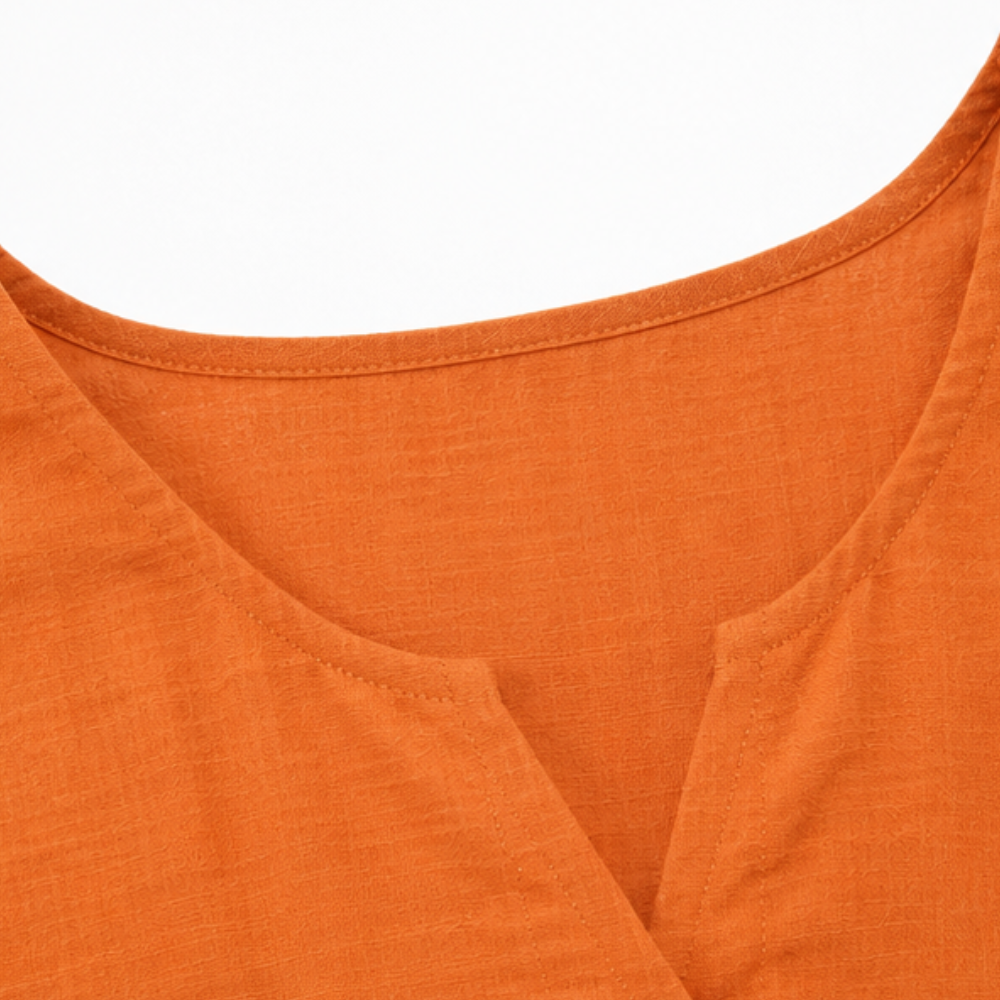 Laurelle - V-Neck Ruffle Sleeve Women's Button Blouse