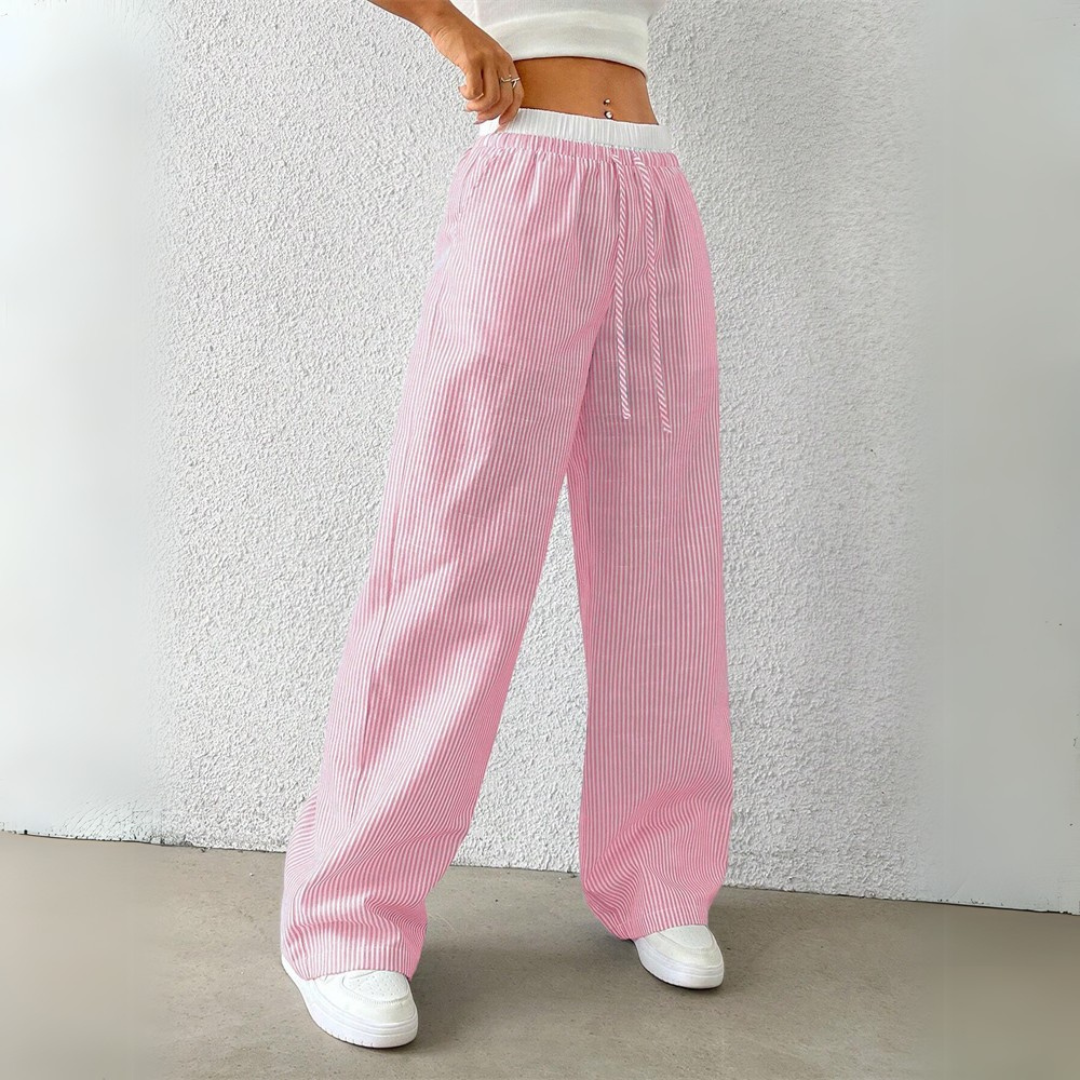 Serena Wide Leg Pants - Pinstripe Men's Trousers