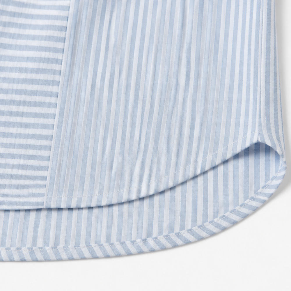 Lunavia - Striped Henley Top with Stripe Panel for Women