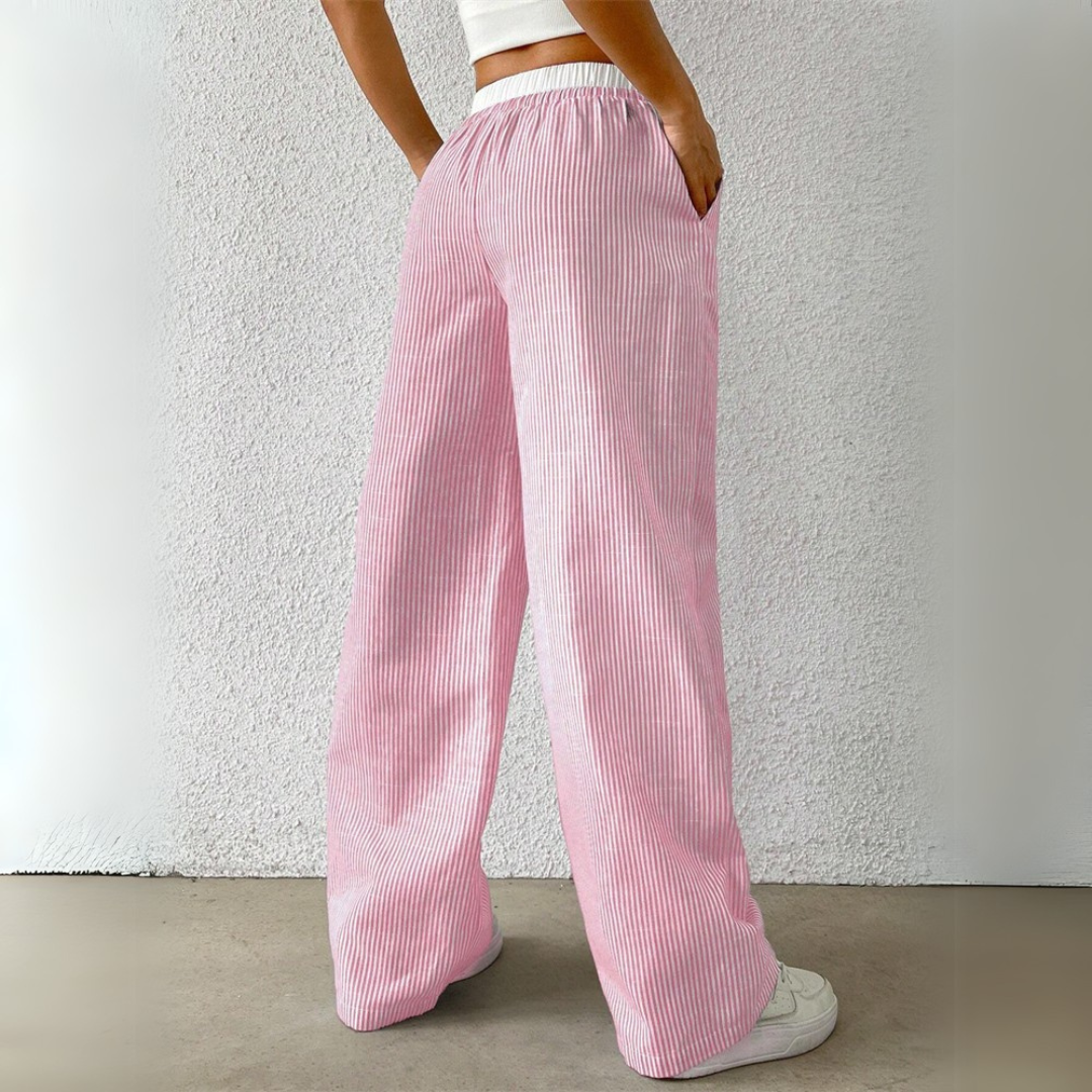Serena Wide Leg Pants - Pinstripe Men's Trousers