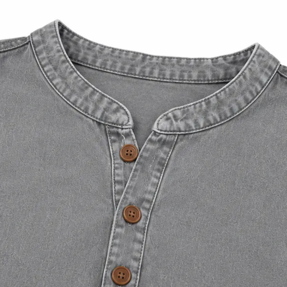 Avelyn - Henley Tunic Top with Side Buttons for Women