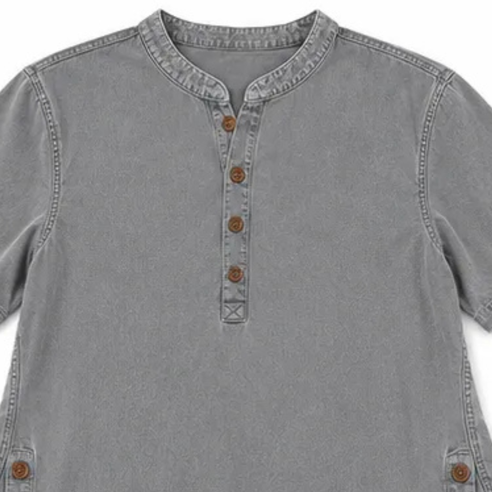 Avelyn - Henley Tunic Top with Side Buttons for Women
