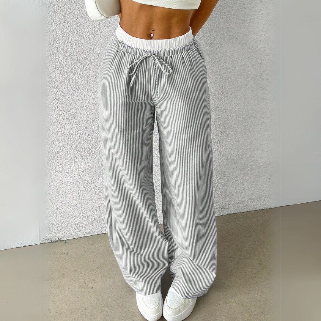 Serena Wide Leg Pants - Pinstripe Men's Trousers