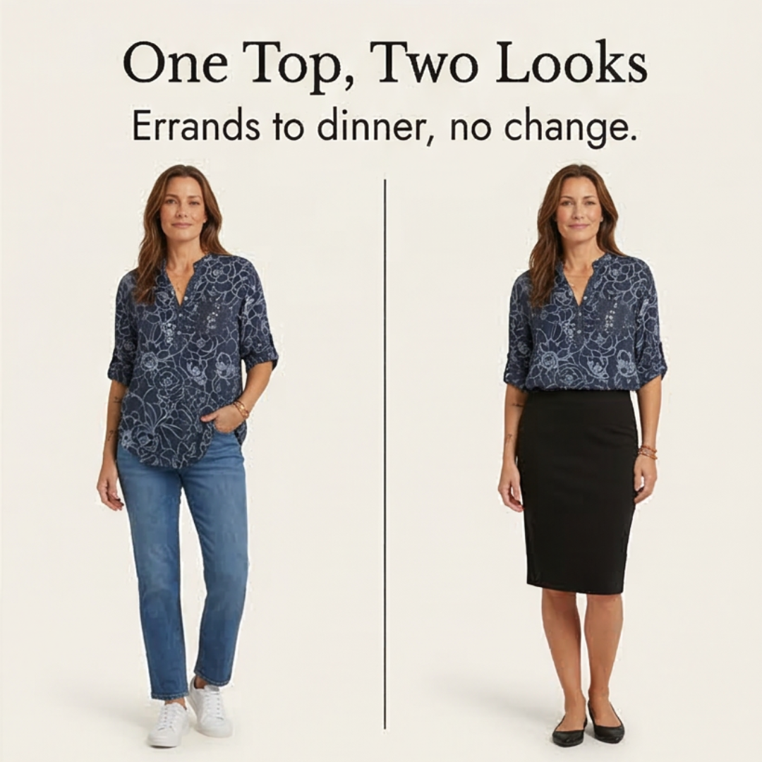 Florenne - Sequin Pocket Floral Blouse for Women