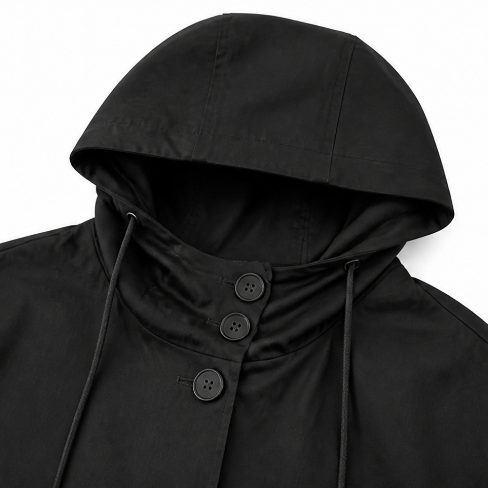 Vielle Hooded Trench Coat - Women's Midi Drawstring Waist