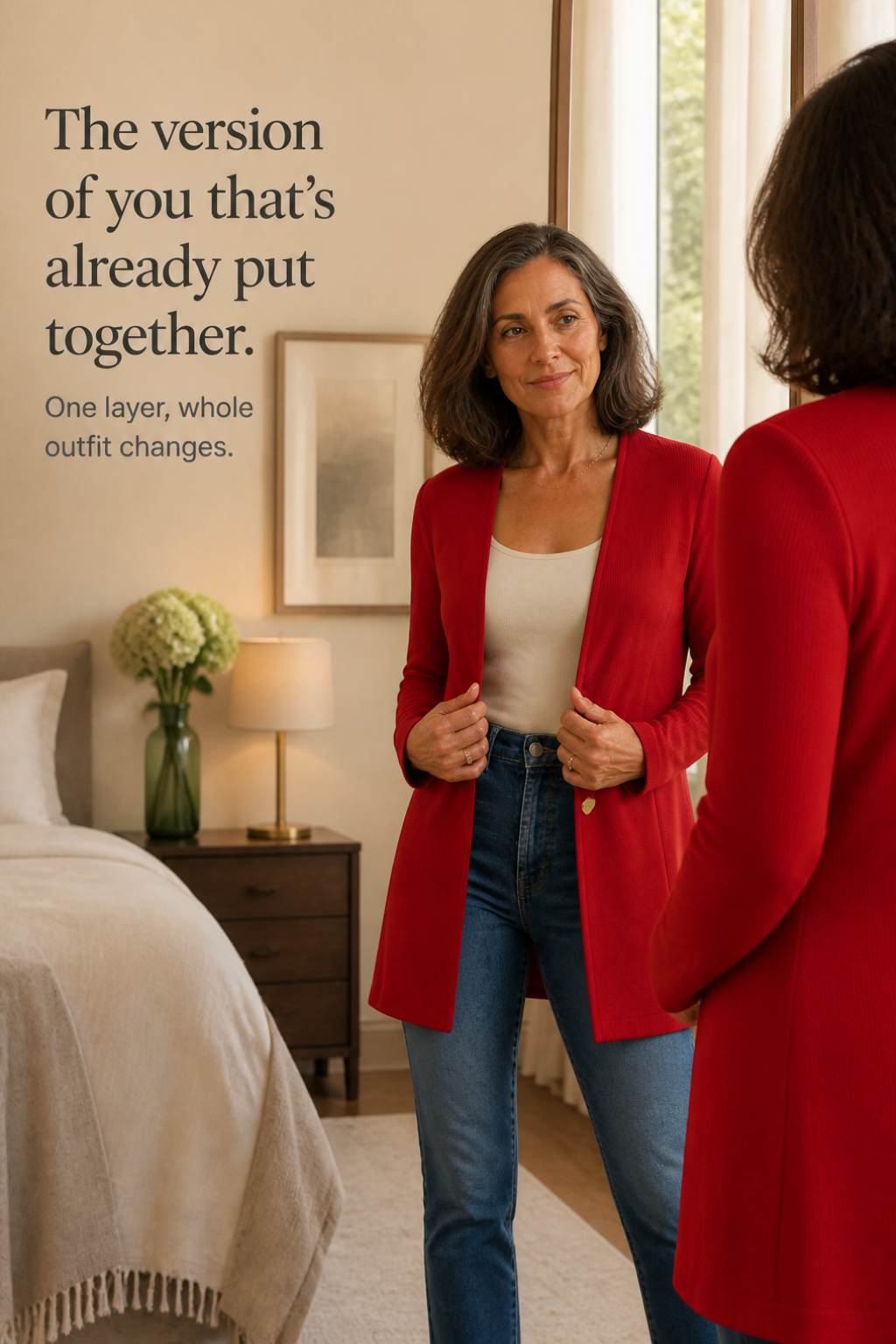 Linevalle A Line Blazer - Women's V Neck One Button Blazer