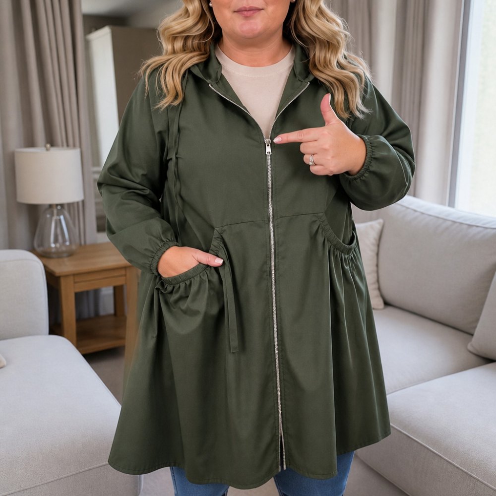 Rainbella Peplum Rain Jacket - Women's Flared Hem Raincoat