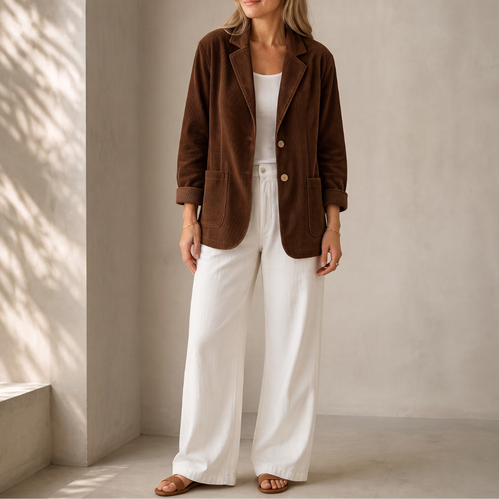 Corduraine Corduroy Blazer - Notch Collar Women's Blazer