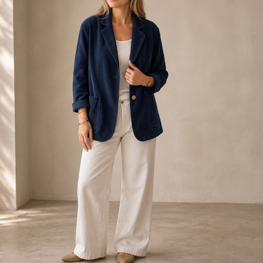 Corduraine Corduroy Blazer - Notch Collar Women's Blazer