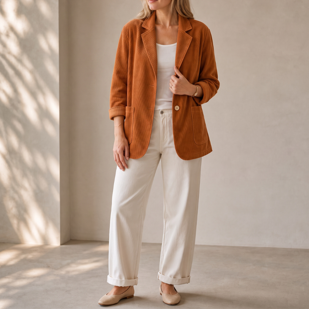 Corduraine Corduroy Blazer - Notch Collar Women's Blazer