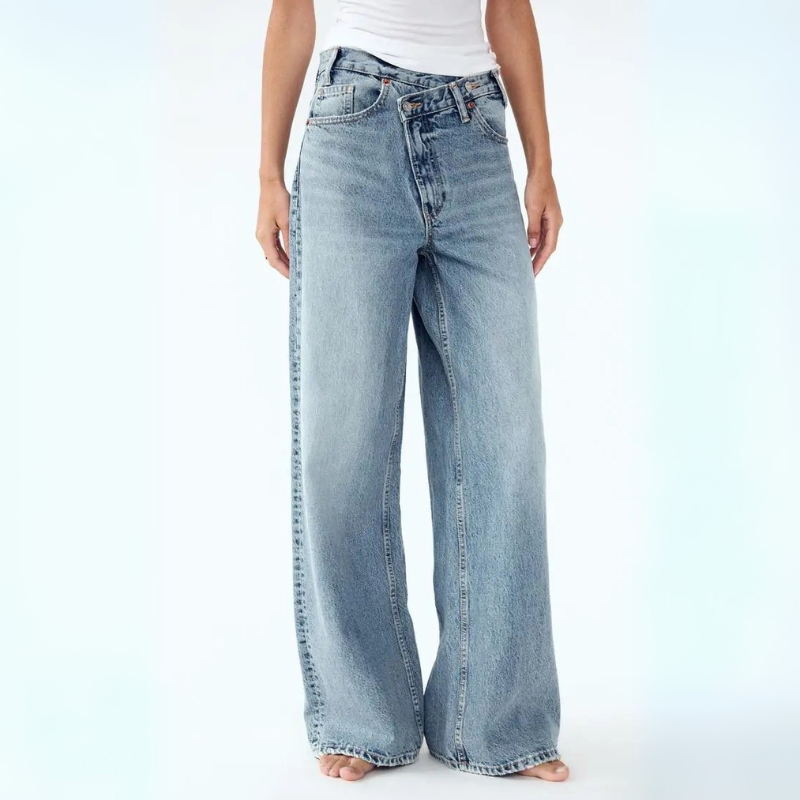 Savannah Wide-Leg Jeans - High Rise Vintage Wash Jeans