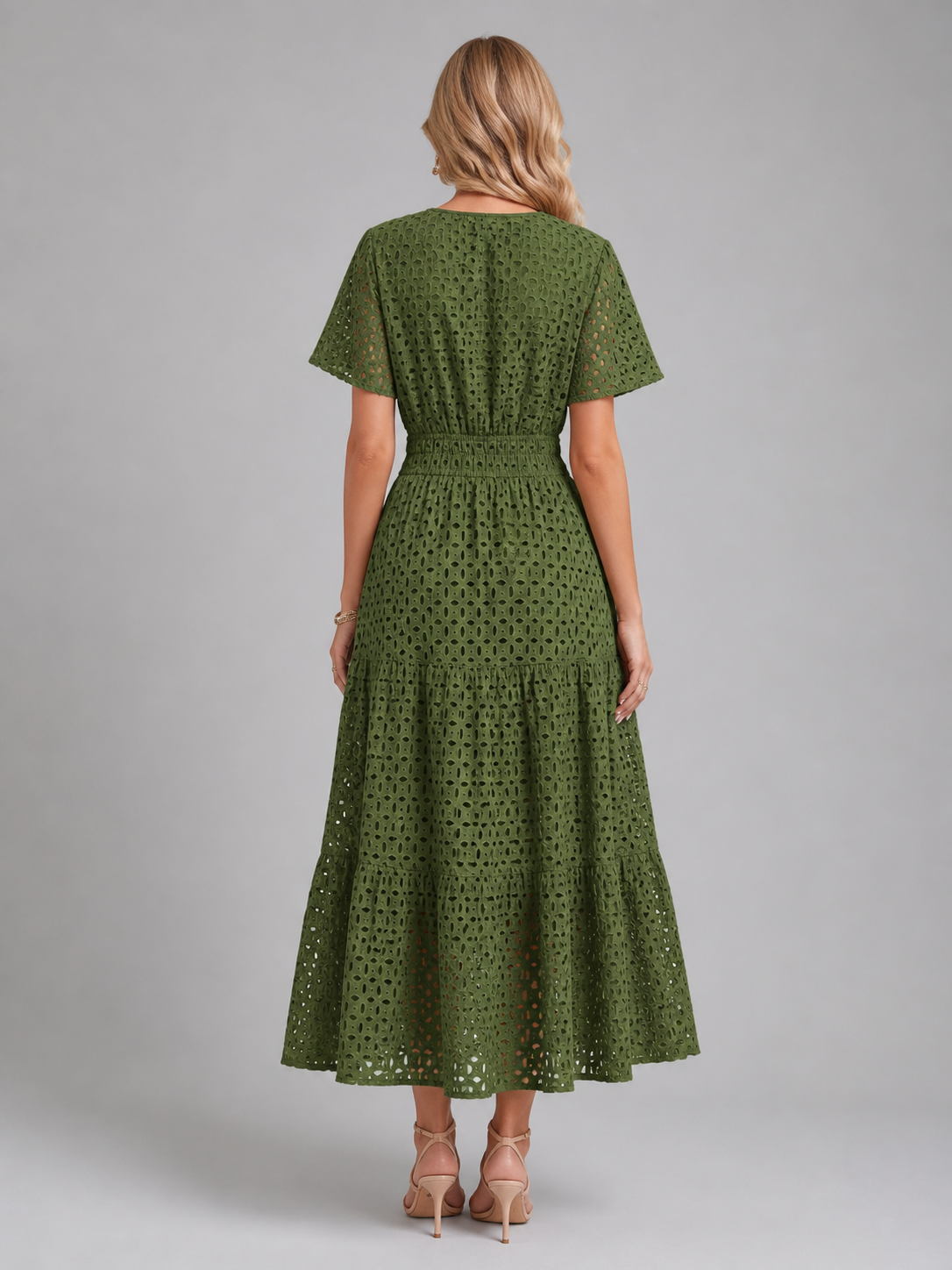 Marguerite Eyelet Midi Dress - Women's Tiered Dress