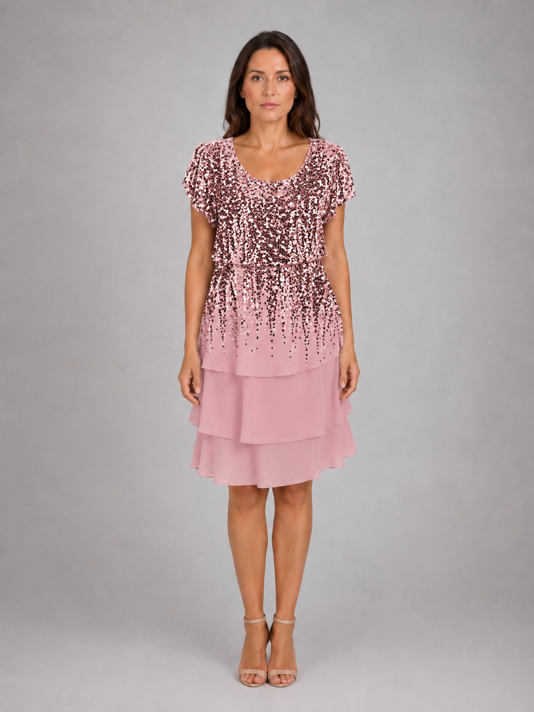 Floral Ruffle Mini Dress - Women's Layered Short Dress