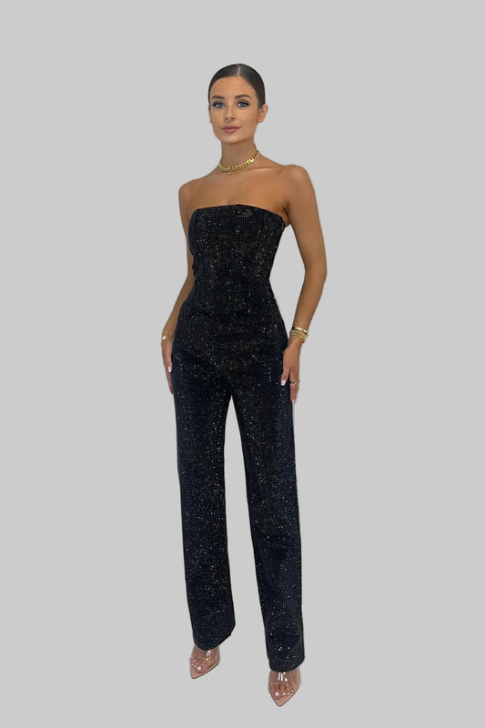 Starlight Sequin Jumpsuit - Strapless Women's Jumpsuit