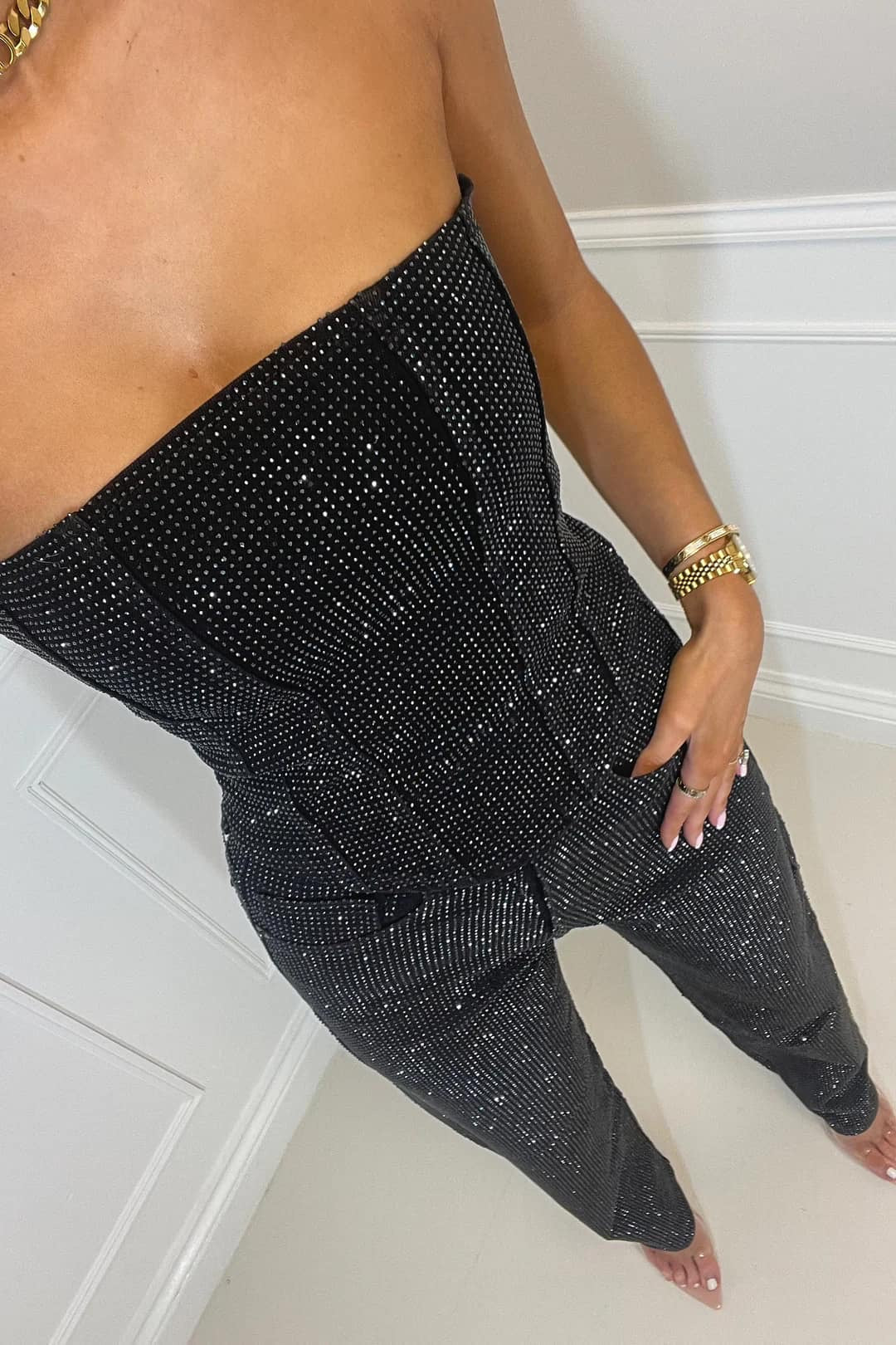 Starlight Sequin Jumpsuit - Strapless Women's Jumpsuit