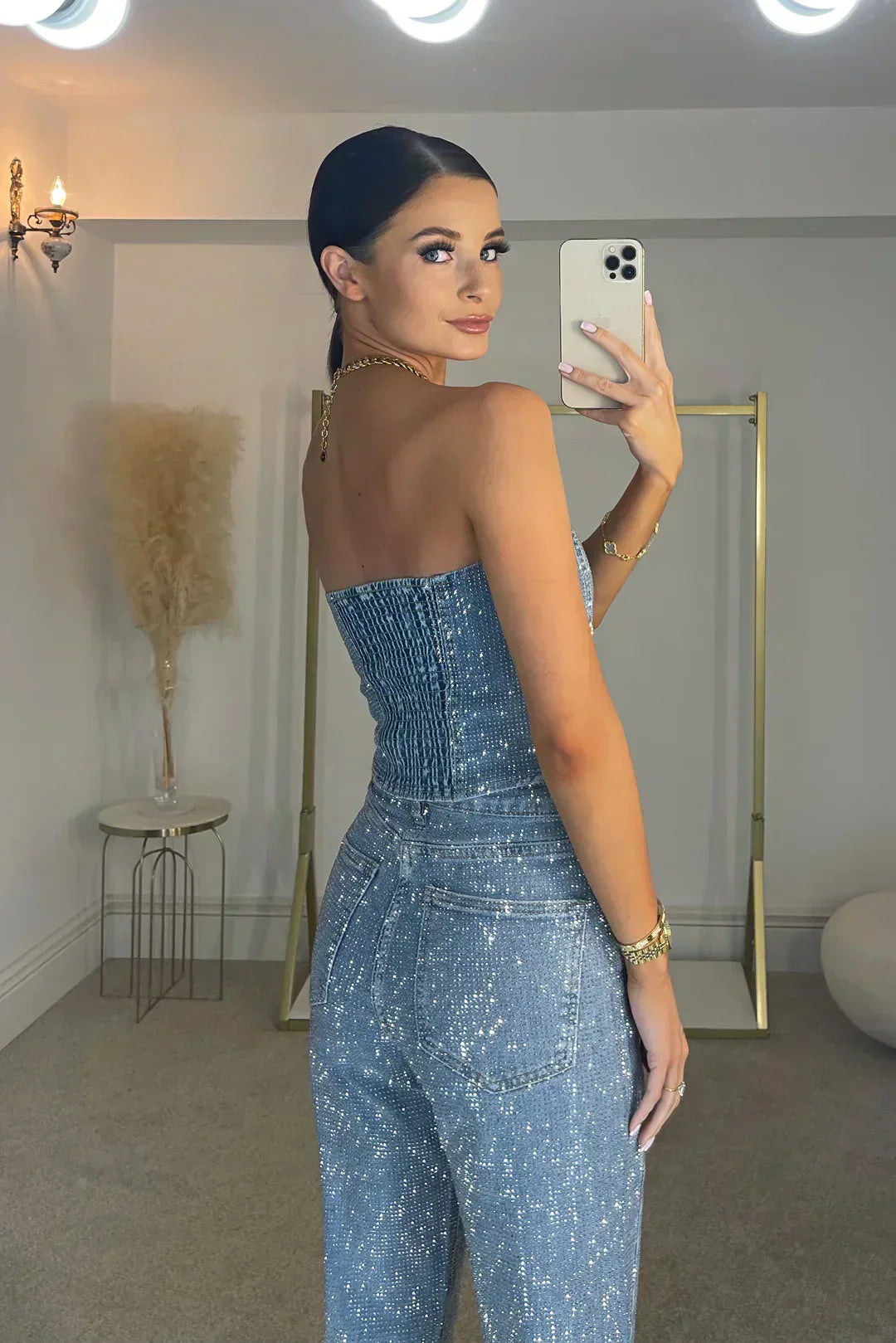 Starlight Sequin Jumpsuit - Strapless Women's Jumpsuit