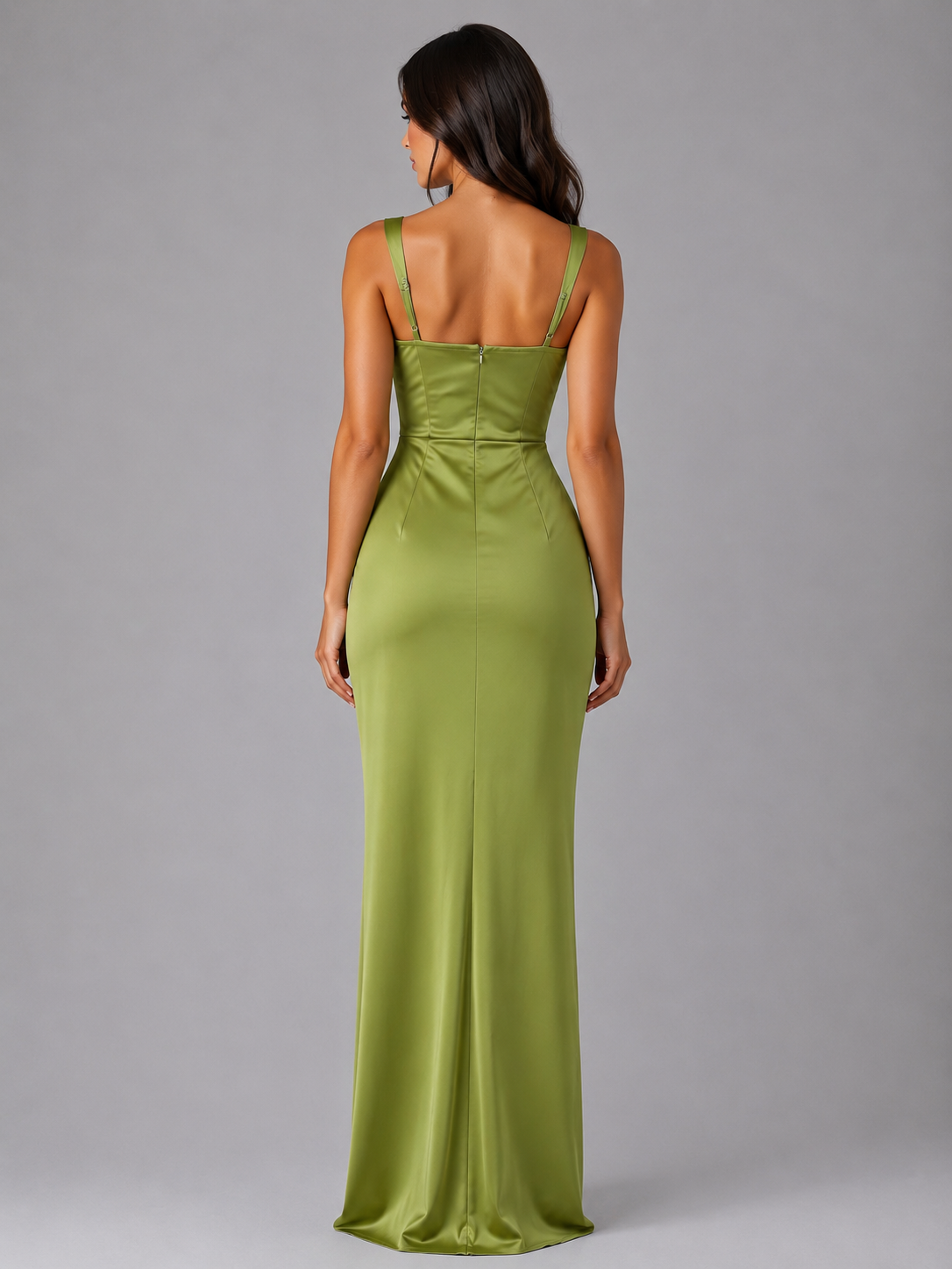 Freya Satin Maxi Dress - Women's Cowl Neck Evening Dress