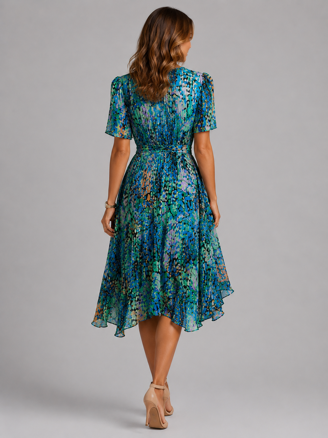 Junia Floral Wrap Dress - Women's High-Low Hem Dress