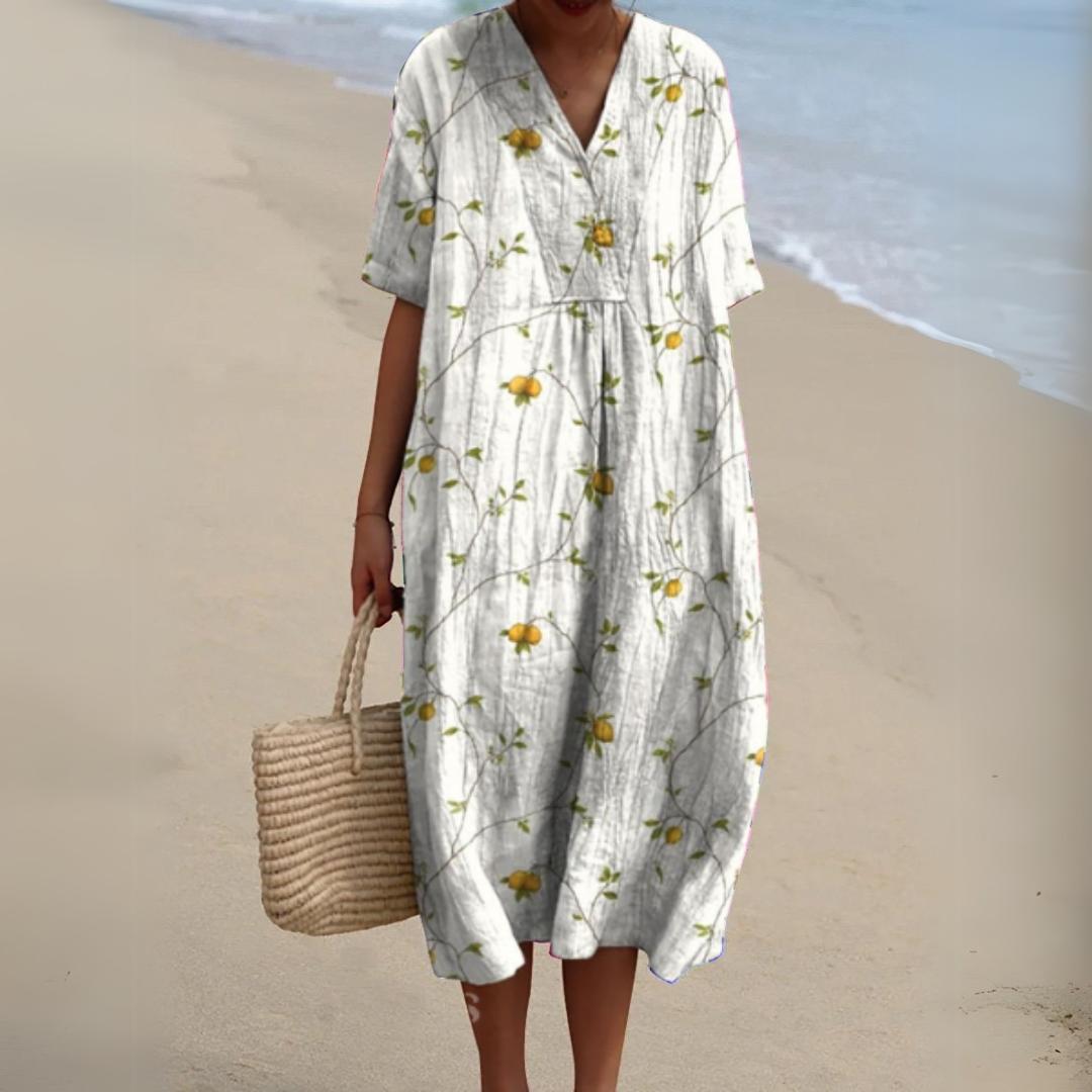 Ramona Floral Dress - Women's V-Neck Printed Dress