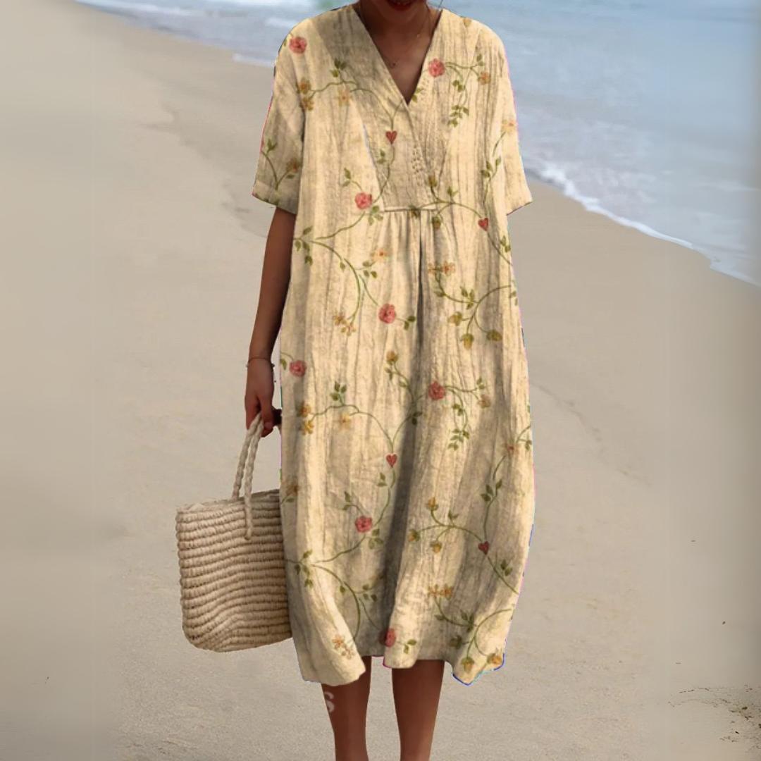 Ramona Floral Dress - Women's V-Neck Printed Dress