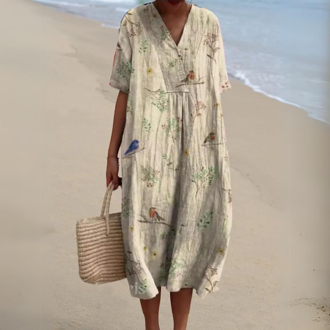 Ramona Floral Dress - Women's V-Neck Printed Dress