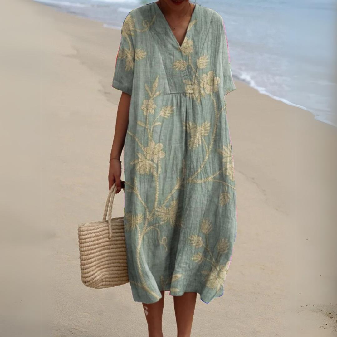 Ramona Floral Dress - Women's V-Neck Printed Dress