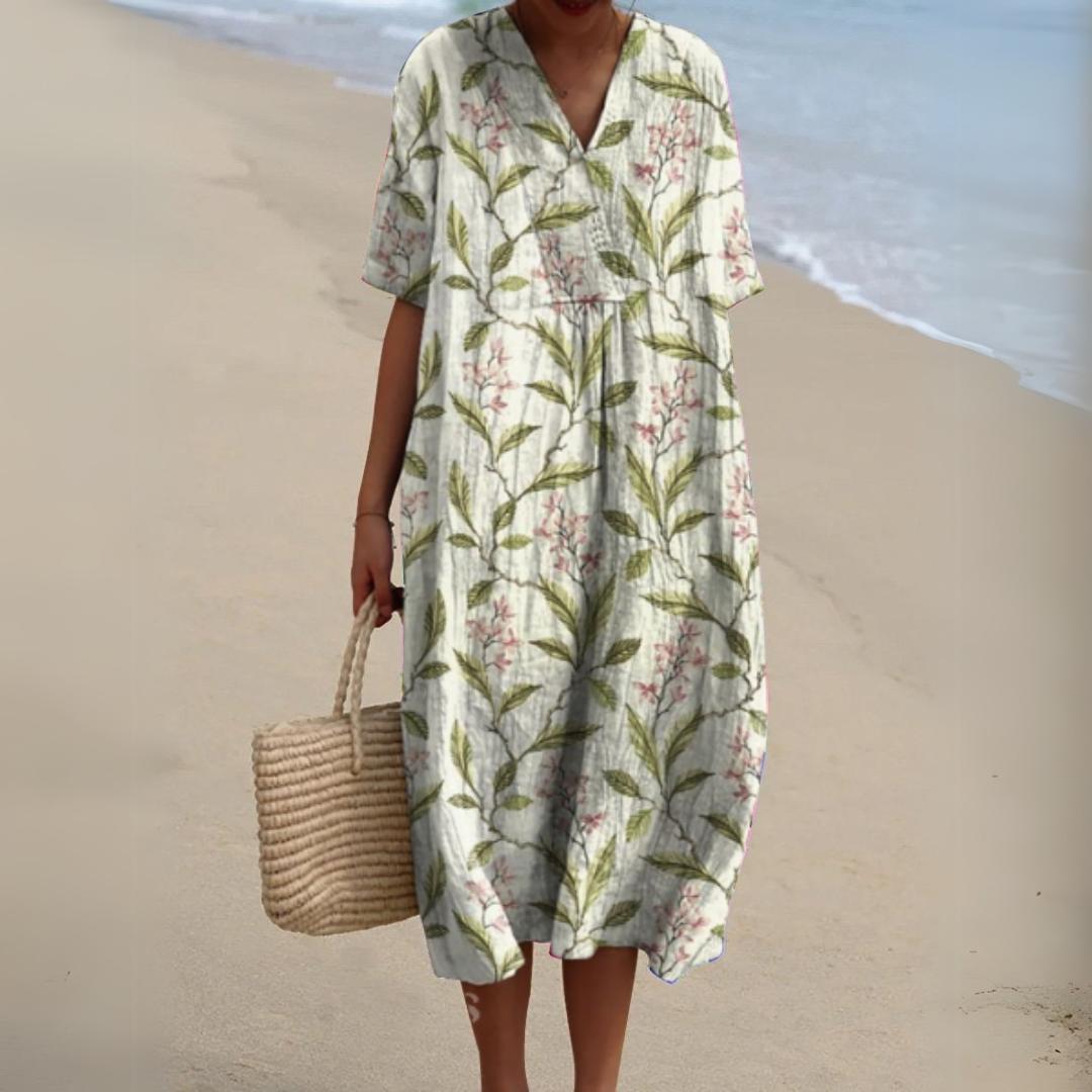 Ramona Floral Dress - Women's V-Neck Printed Dress