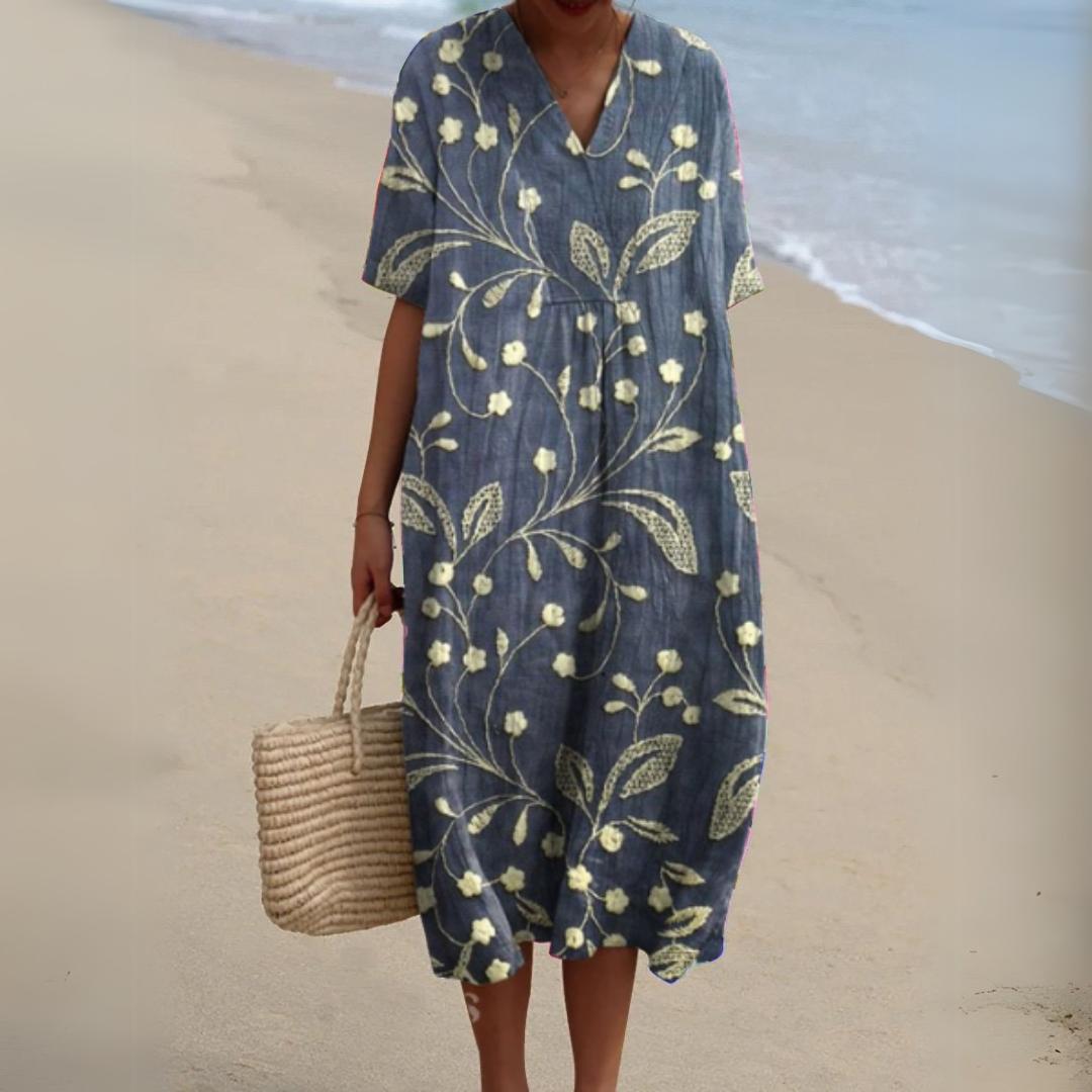 Ramona Floral Dress - Women's V-Neck Printed Dress