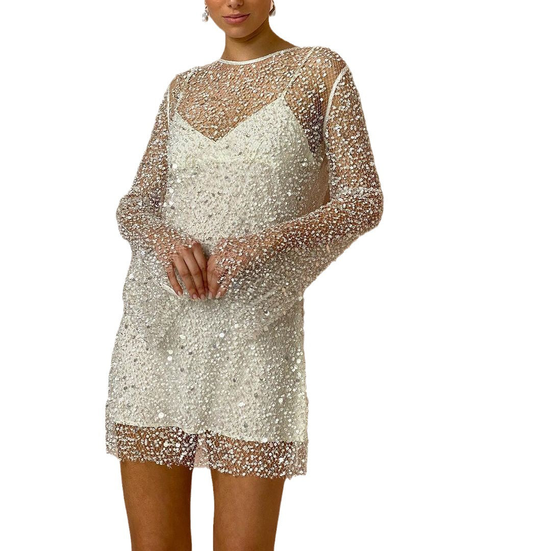 Ava Glitter Party Dress - Sparkly Women's Mini Dress