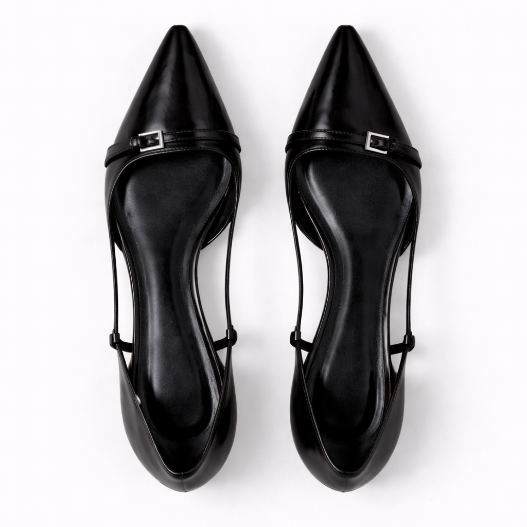 Patent Slingback Heels - Women's Pointed Toe Low Heels