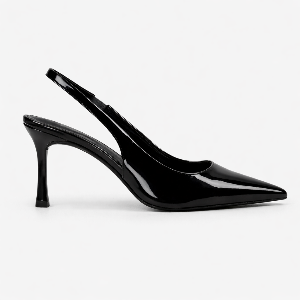 Black Slingback Heels - Women's Pointed Toe Heels