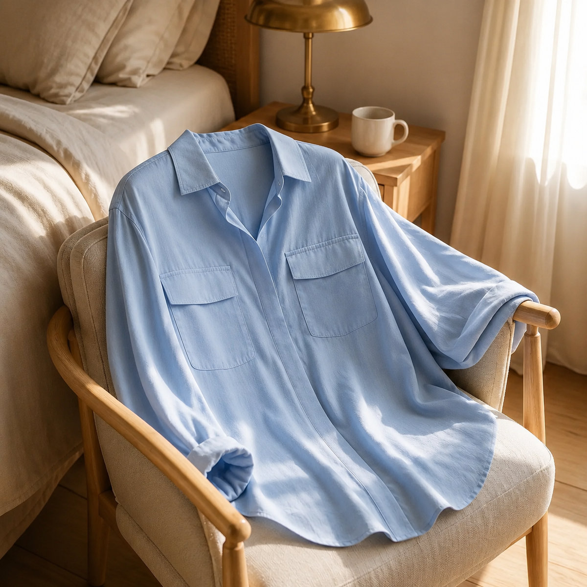 Lunavia - Loose Lapel Button-Down Shirt for Women