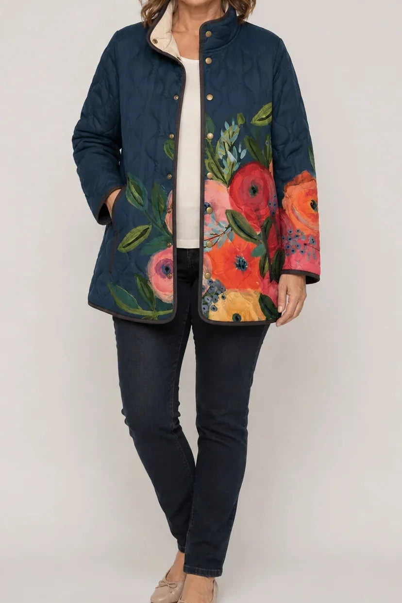 Wearbella Floral Puffer Jacket - Women's Quilted Jacket