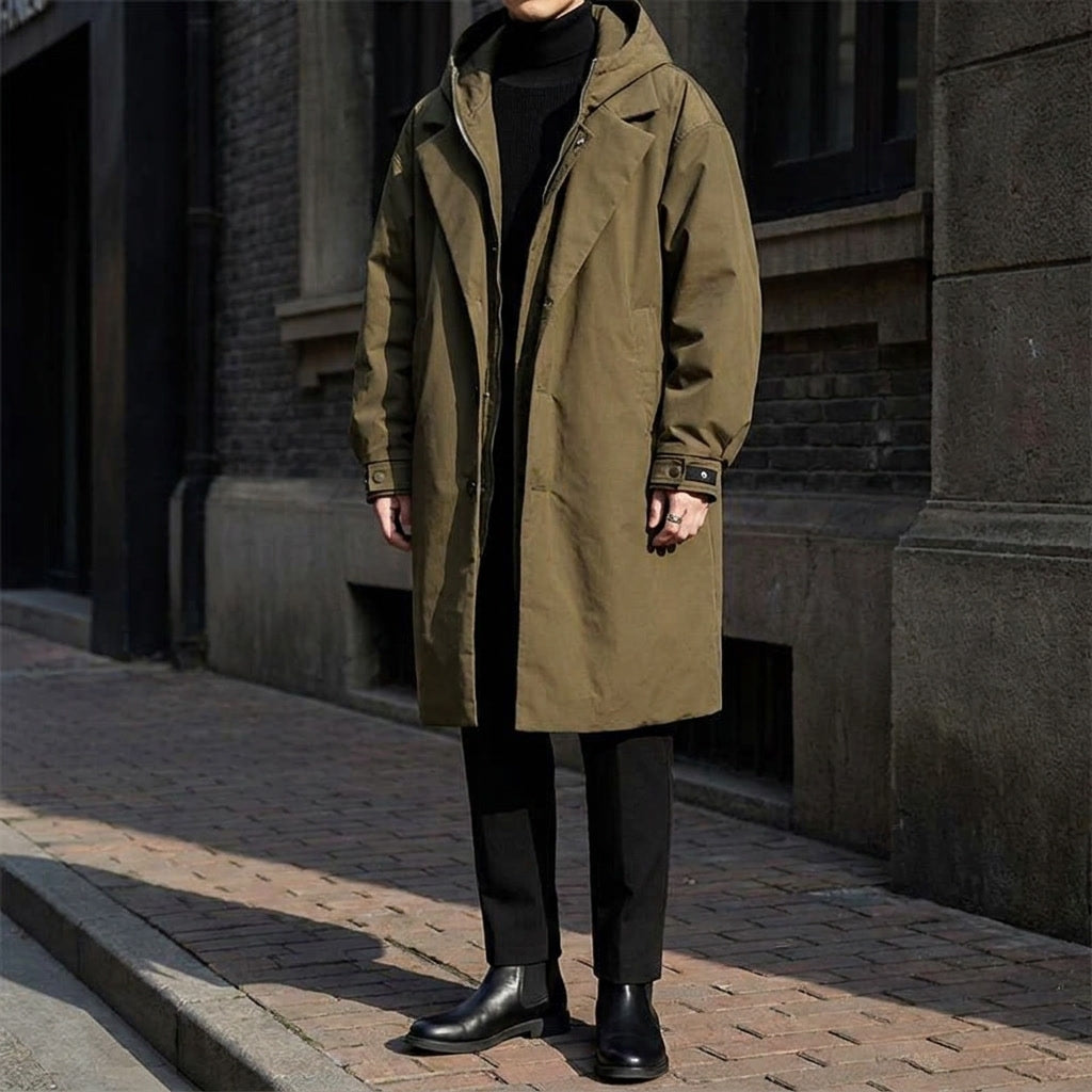 Kensington Overcoat - Men's Hooded Long Overcoat