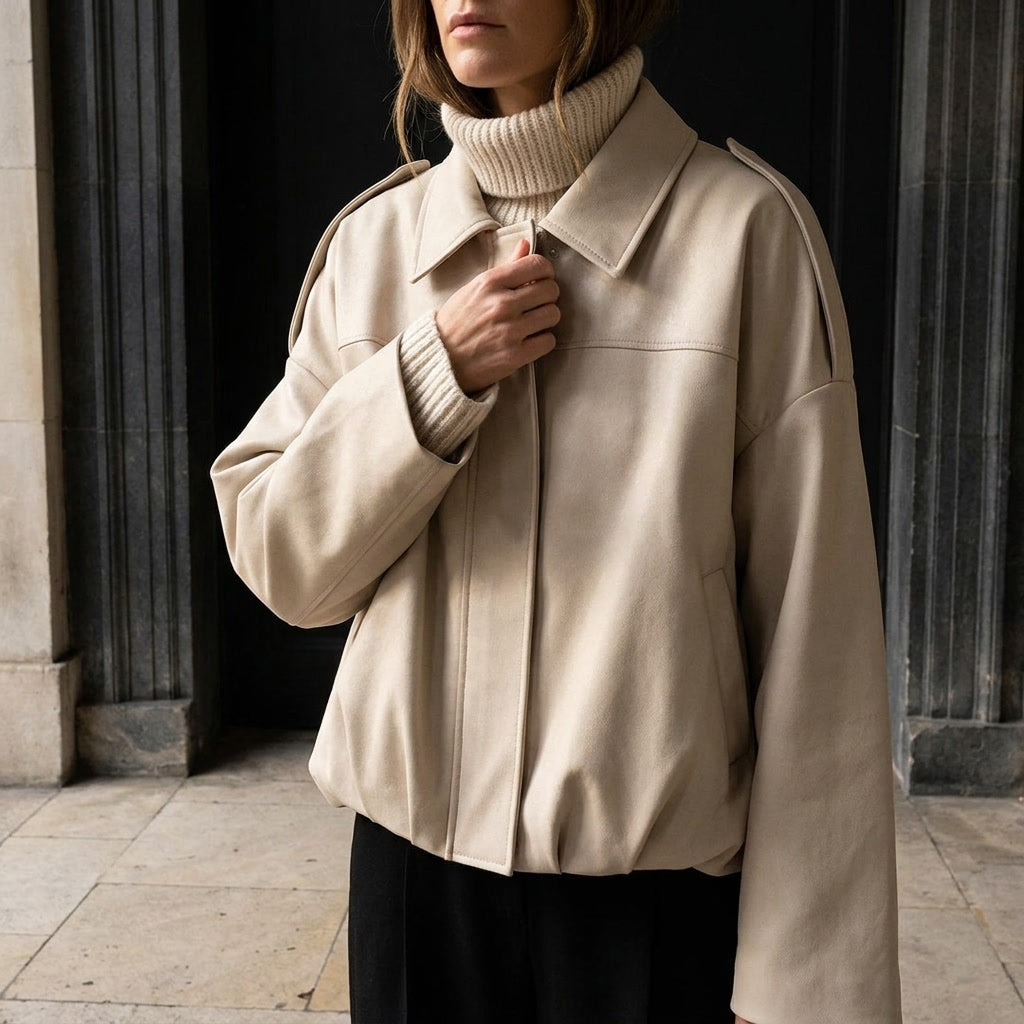 Renna Suede Bomber Jacket - Men's Cropped Bomber