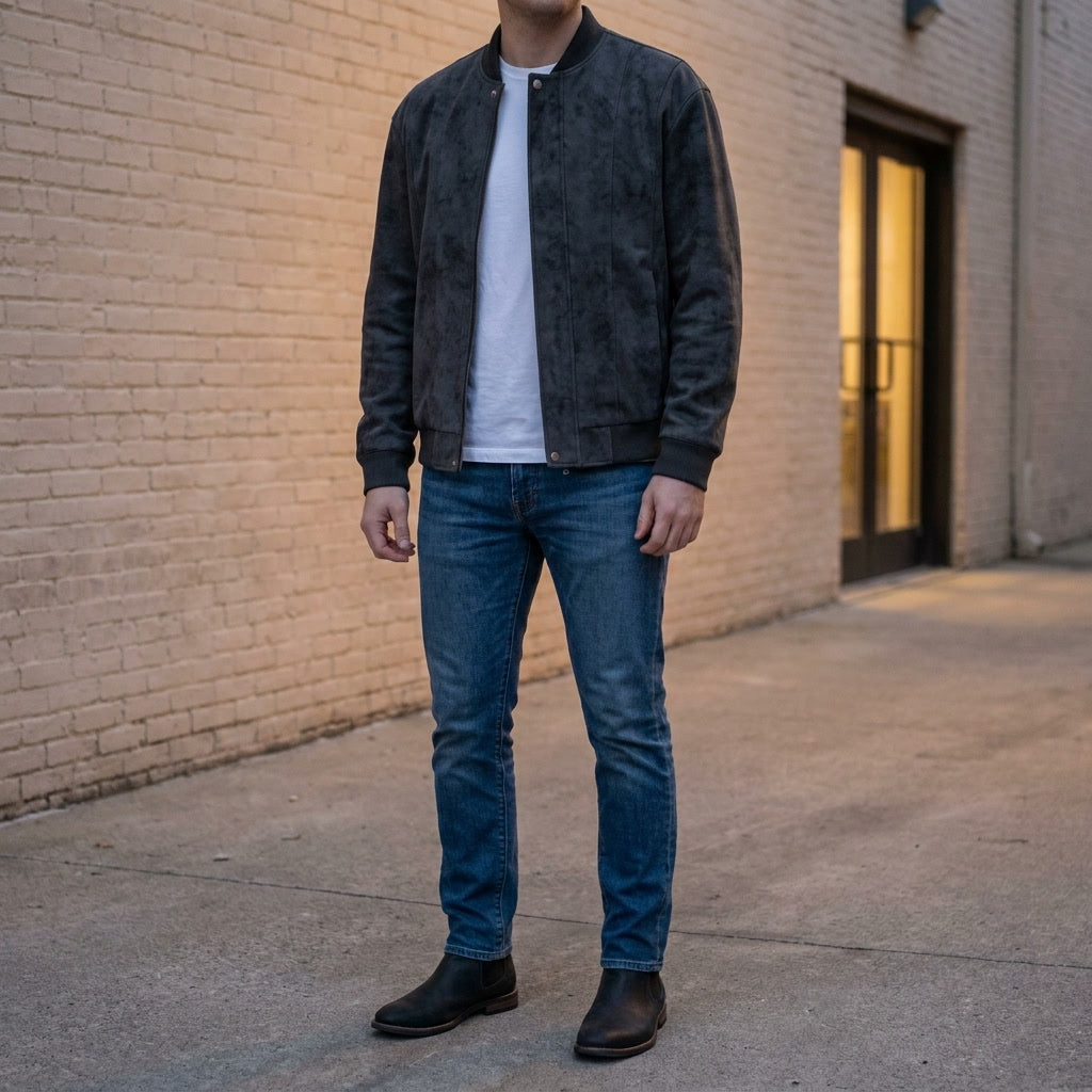 Union Bomber Jacket - Men's Vegan Suede Bomber